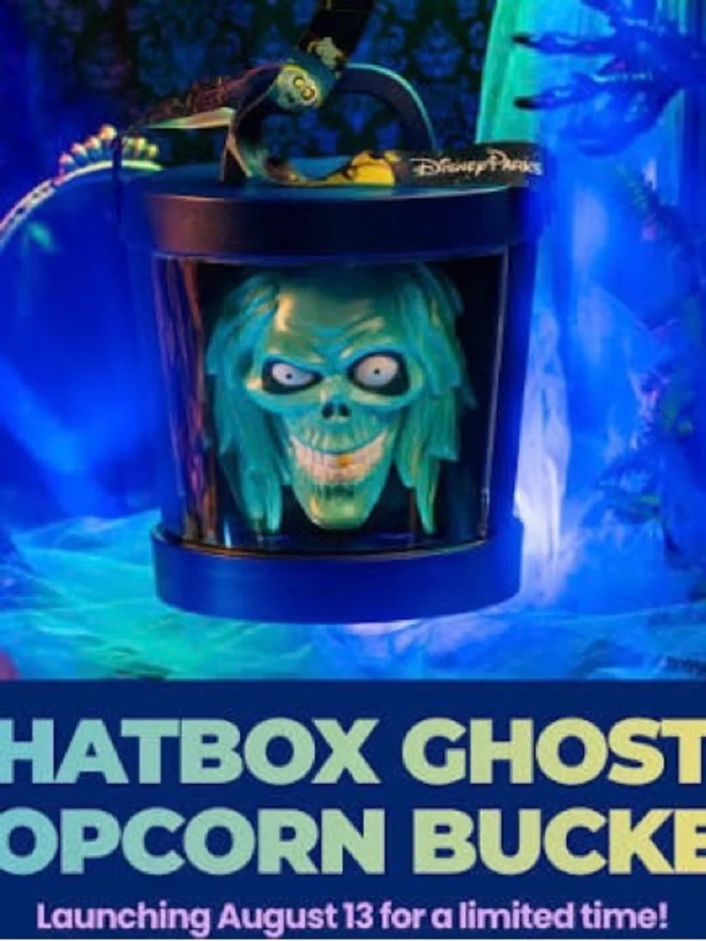 Disney Haunted Mansion Hatbox Ghost Popcorn Bucket 2026 NEW Light Up